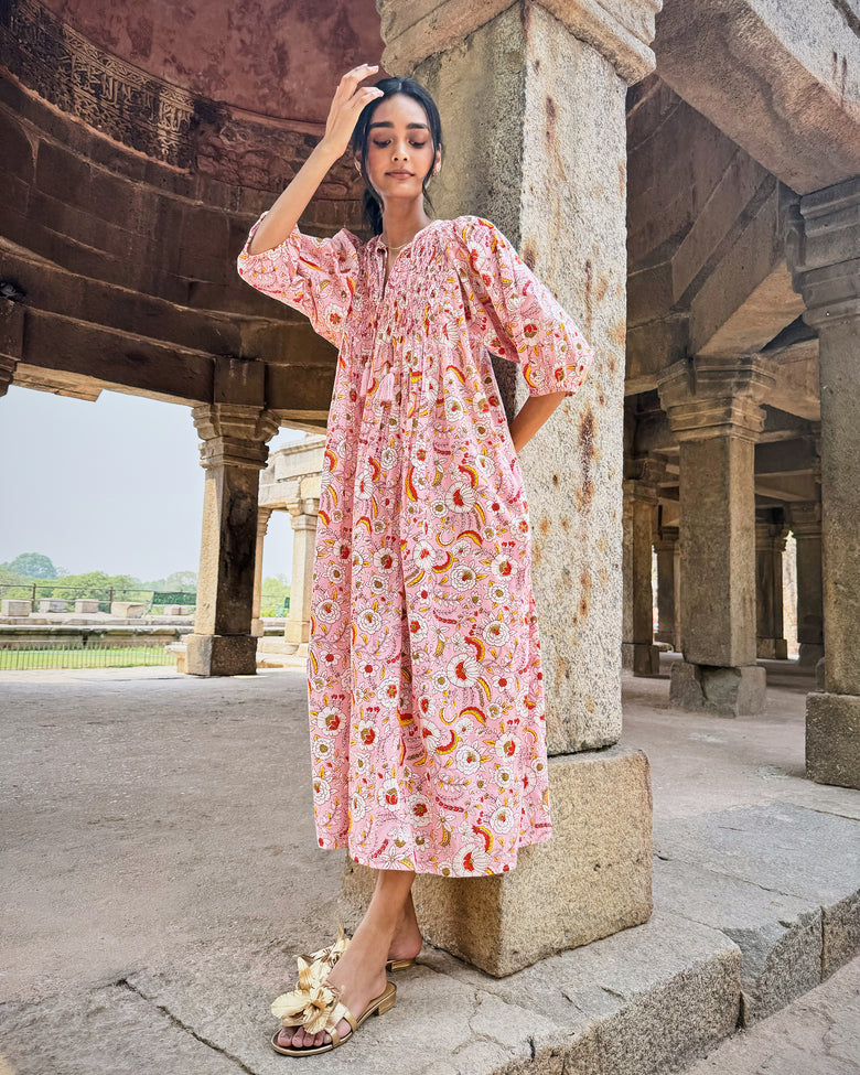 India Bloom - Artifact Dress - Soft Rose - Printfresh