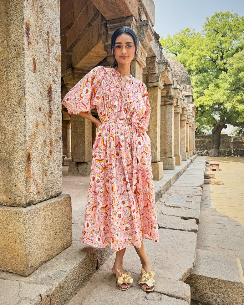 India Bloom - Artifact Dress - Soft Rose - Printfresh