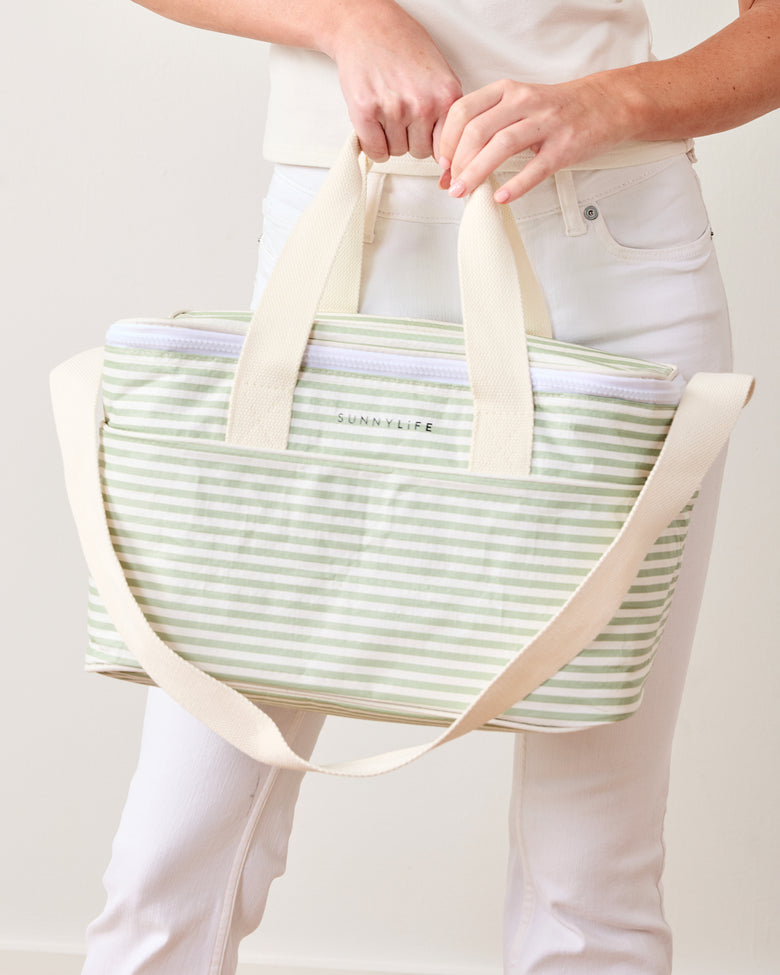 Sage Stripe - Light Cooler Bag La Palma - Sunnylife - Printfresh