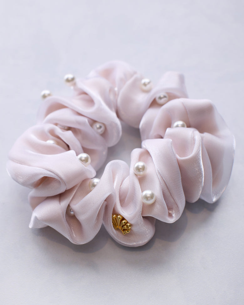 Ivory Pearl - Embellished Scrunchie - Printfresh