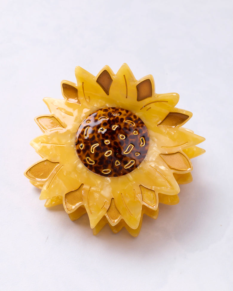 Sunflower - Hand-Painted Claw Hair Clip - Printfresh