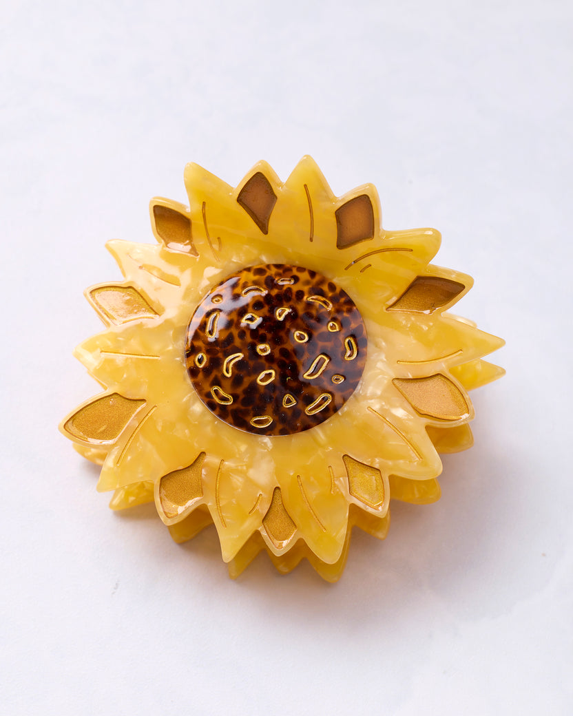 Sunflower - Hand-Painted Claw Hair Clip - Printfresh