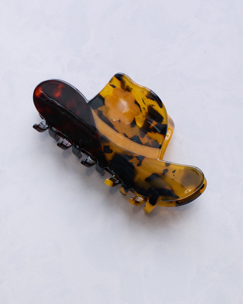 Tortoise - Cowboy Hat Hair Claw Clip - Have A Nice Day - Printfresh