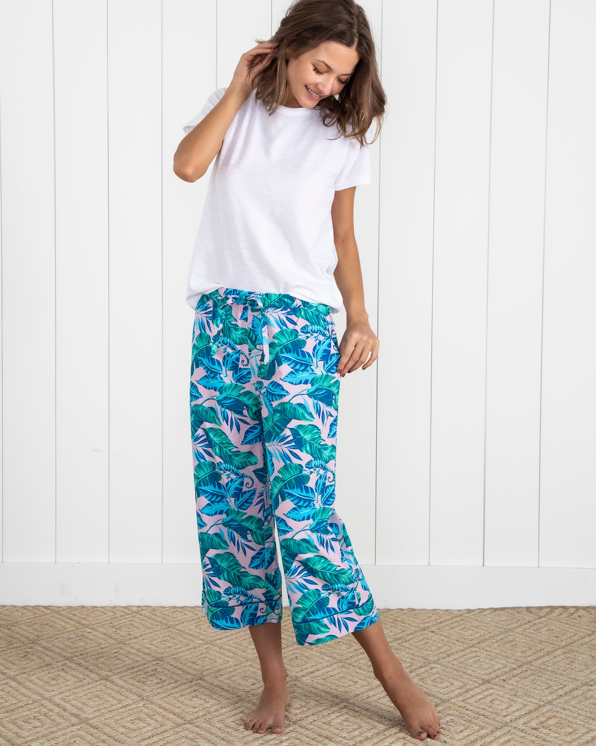 Karma Chameleon Cropped Pajama Pants Bubblegum Pink