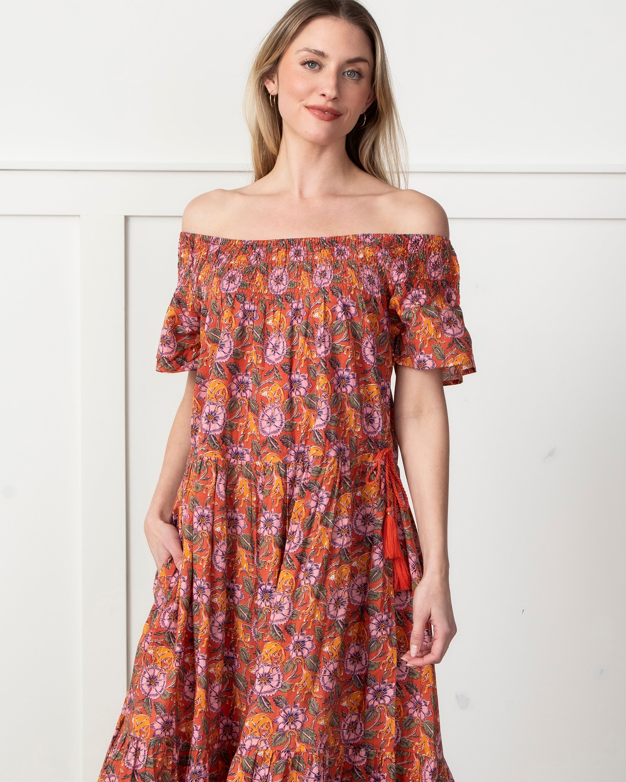 Leaps & Bounds - Eyes on You Dress - Clay Pot - Printfresh