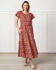 Leaps & Bounds - Eyes on You Dress - Clay Pot - Printfresh