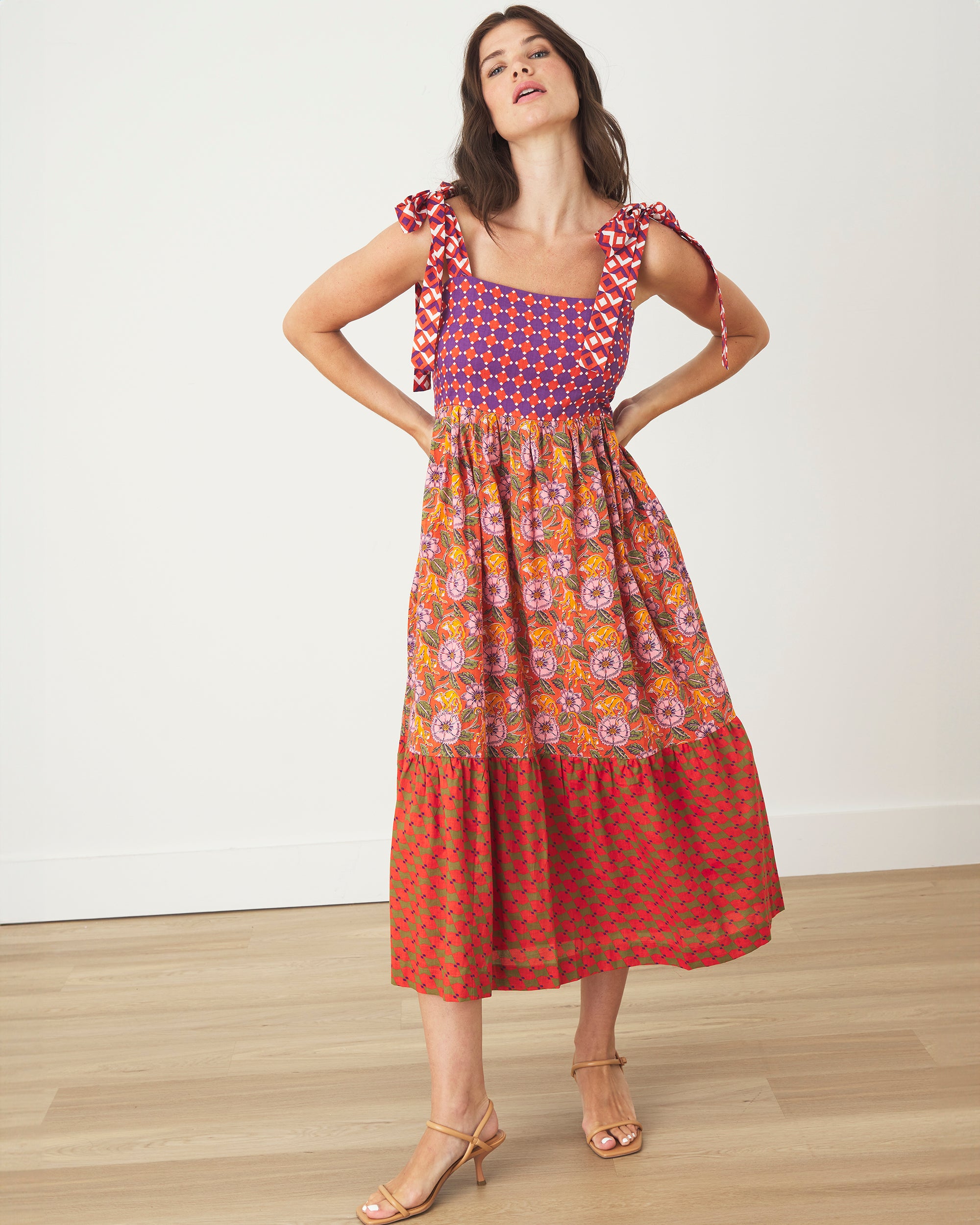 Leaps & Bounds - Way Around Dress - Clay Pot - Printfresh