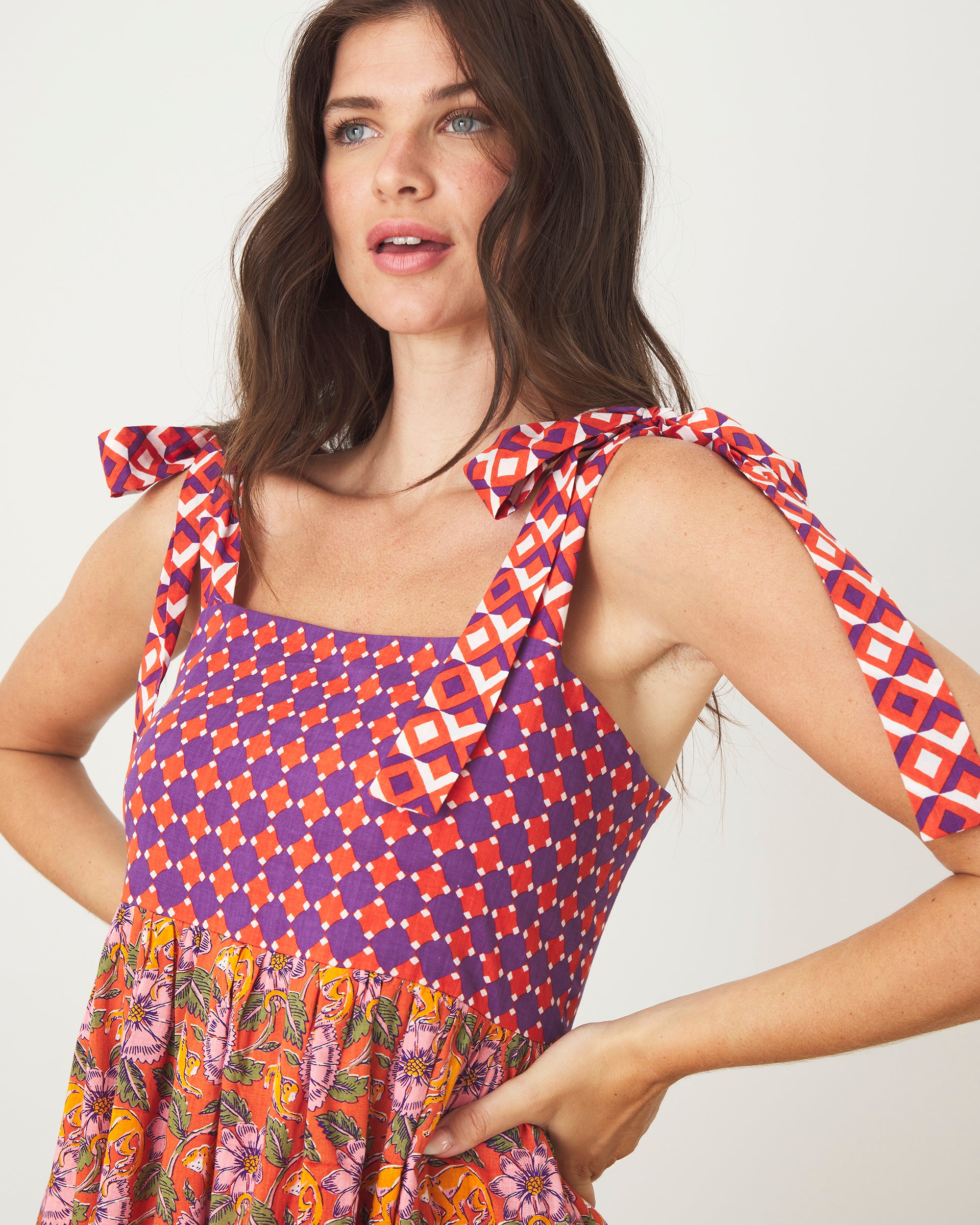 Leaps & Bounds - Way Around Dress - Clay Pot - Printfresh