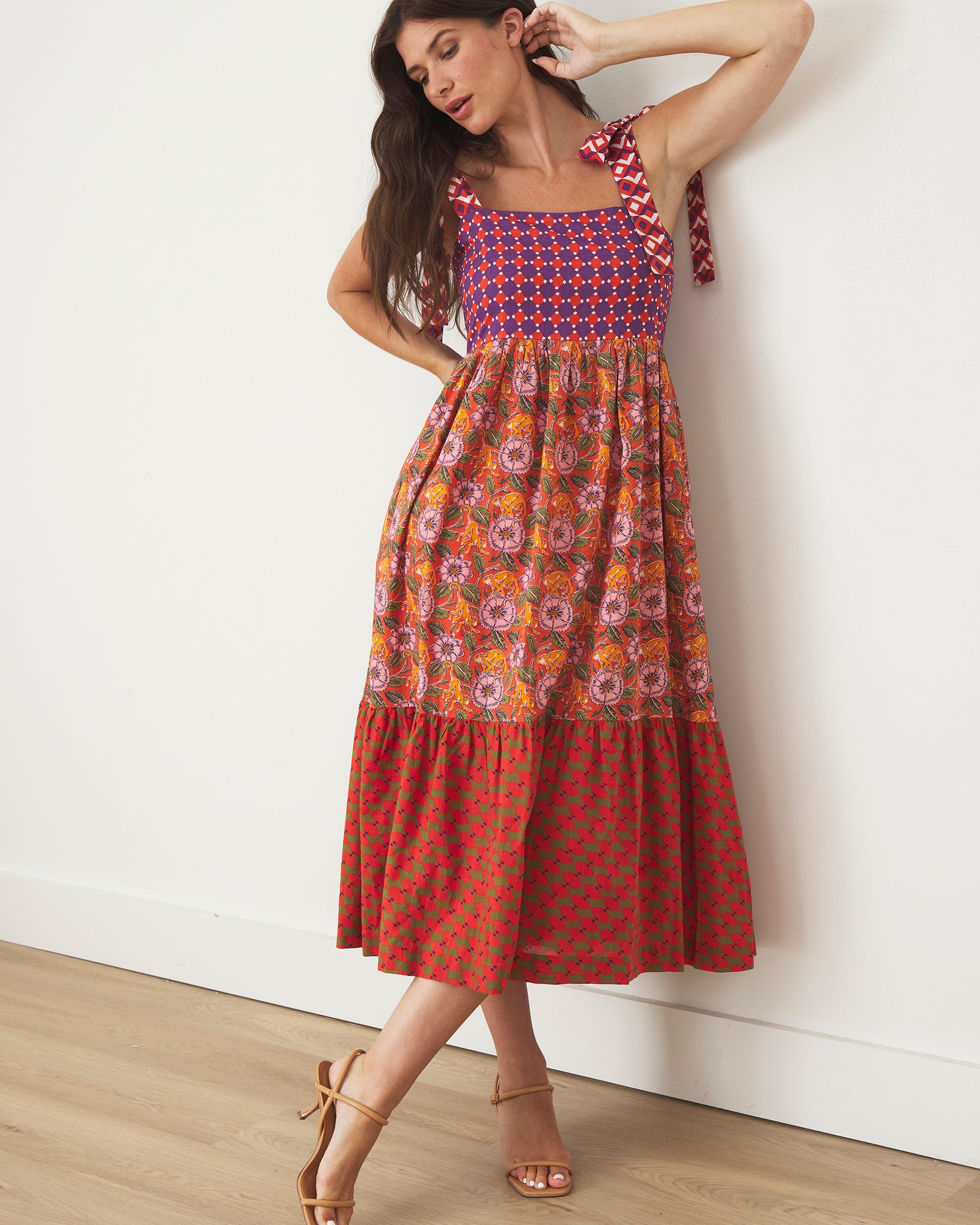 Leaps & Bounds - Way Around Dress - Clay Pot - Printfresh