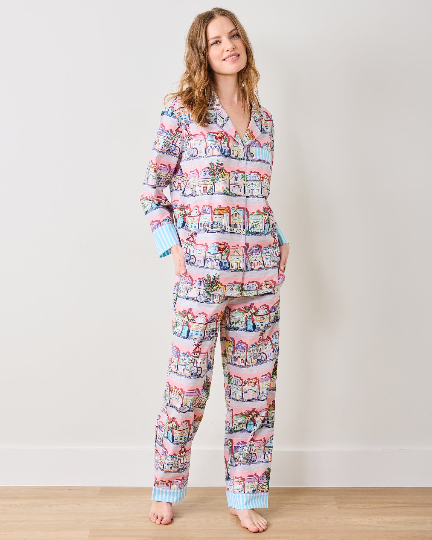 Lenox Spice Village™ x PF - Long PJ Set - Kitchen Pink - Printfresh