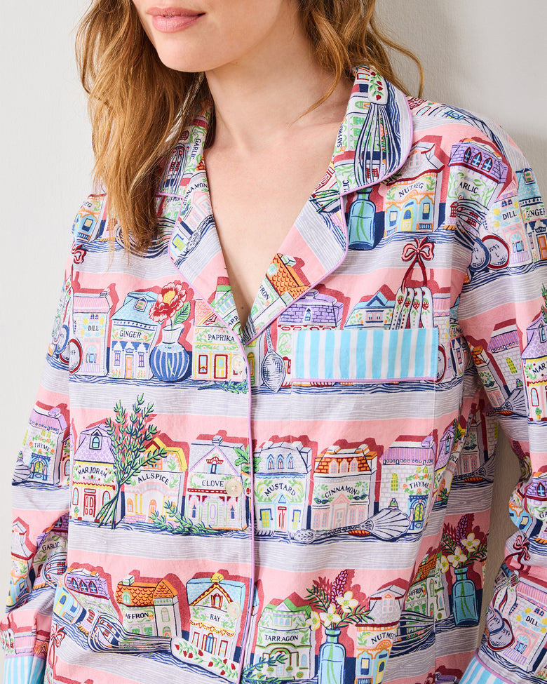 Lenox Spice Village™ x PF - Long PJ Set - Kitchen Pink - Printfresh