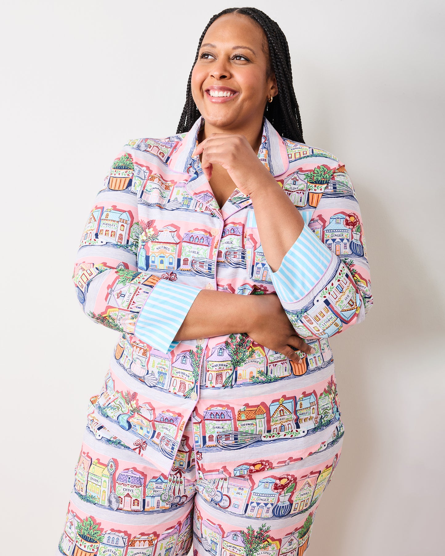 Lenox Spice Village™ x PF - Long PJ Set - Kitchen Pink - Printfresh