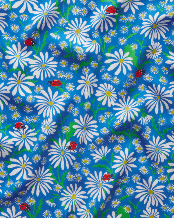 Lucky Daisy - Eco Satin Chic To Sleep Shortie - Deep Cobalt - Printfresh