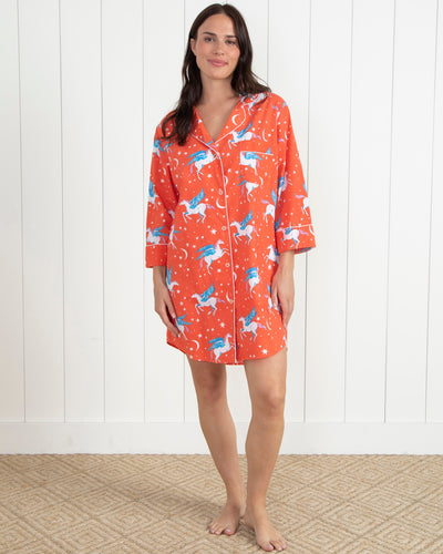 Women's Long Sleeve Printed Sleep Shirts - Printfresh