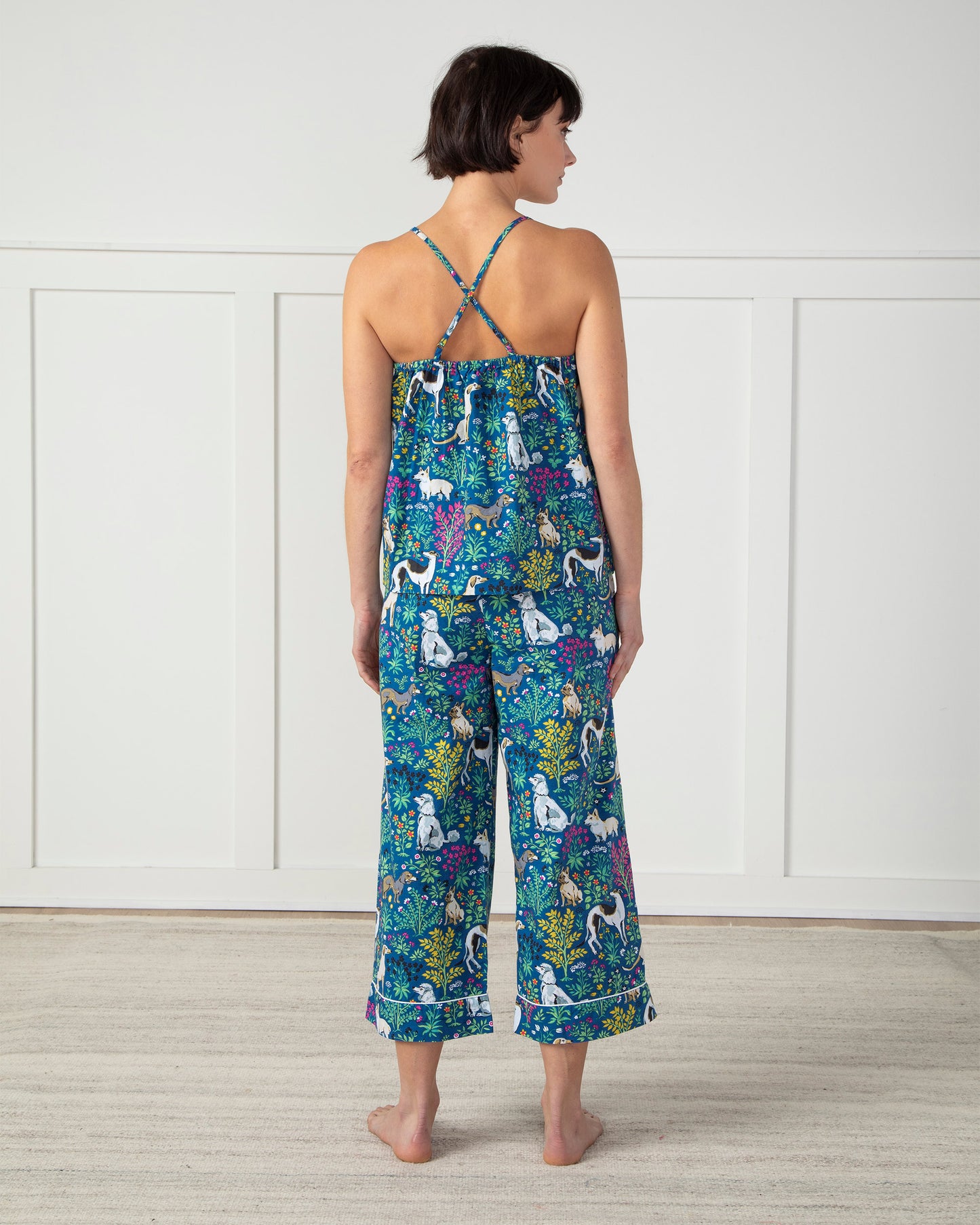 Must Love Dogs - Cami Cropped Pants Set - Indigo - Printfresh