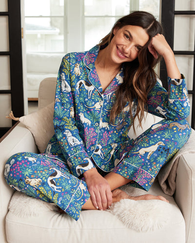 EISHOPEER Women's Cotton Long Sleeve Pajamas Set Cute Printed Pjs