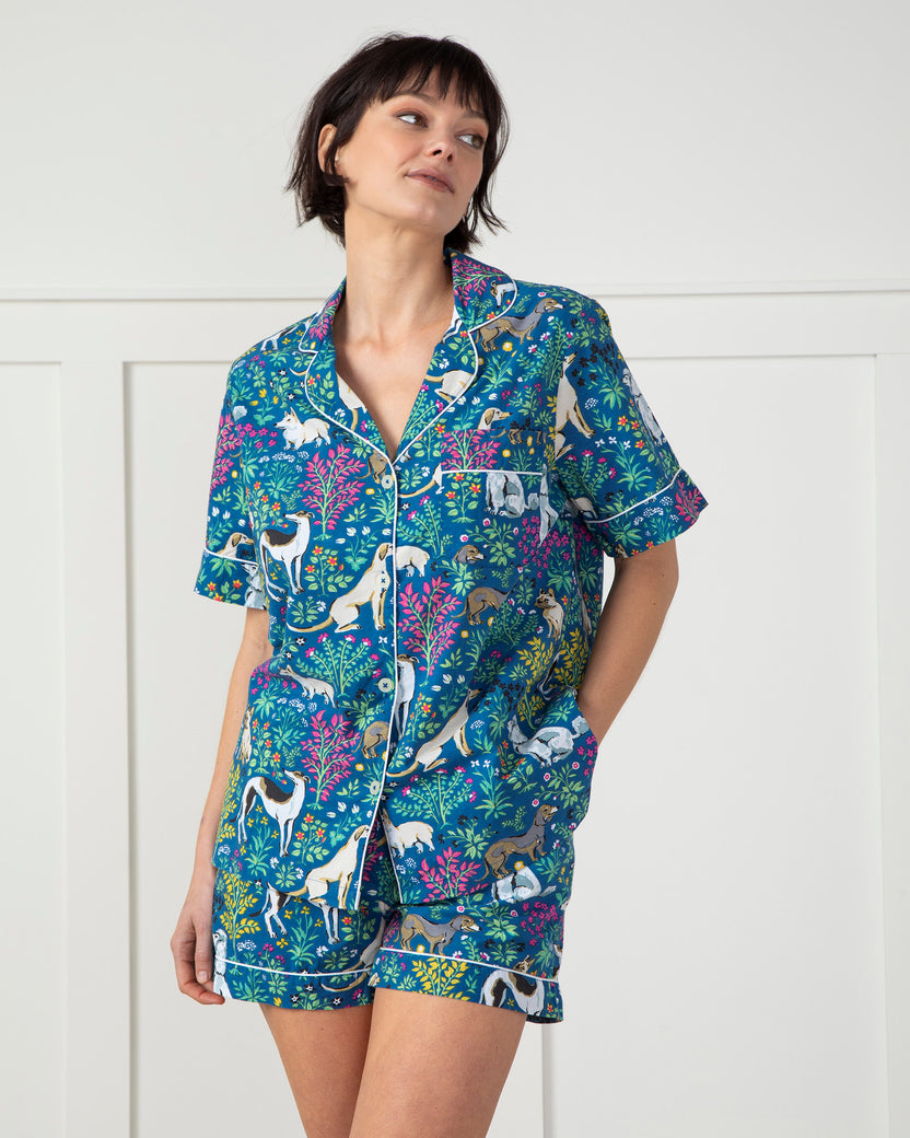 Must Love Dogs - Petite Short PJ Set - Indigo - Printfresh