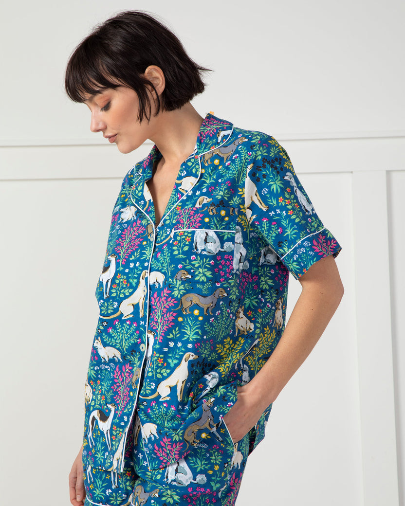 Must Love Dogs - Petite Short PJ Set - Indigo - Printfresh