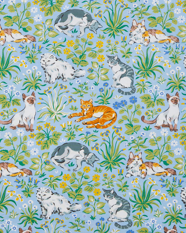 Must Love Cats - Back To Bed Nightgown - Cornflower - Printfresh