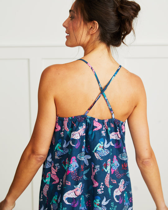 Mythical Mermaids - Cami Nightgown - Shoreline Blue - Printfresh