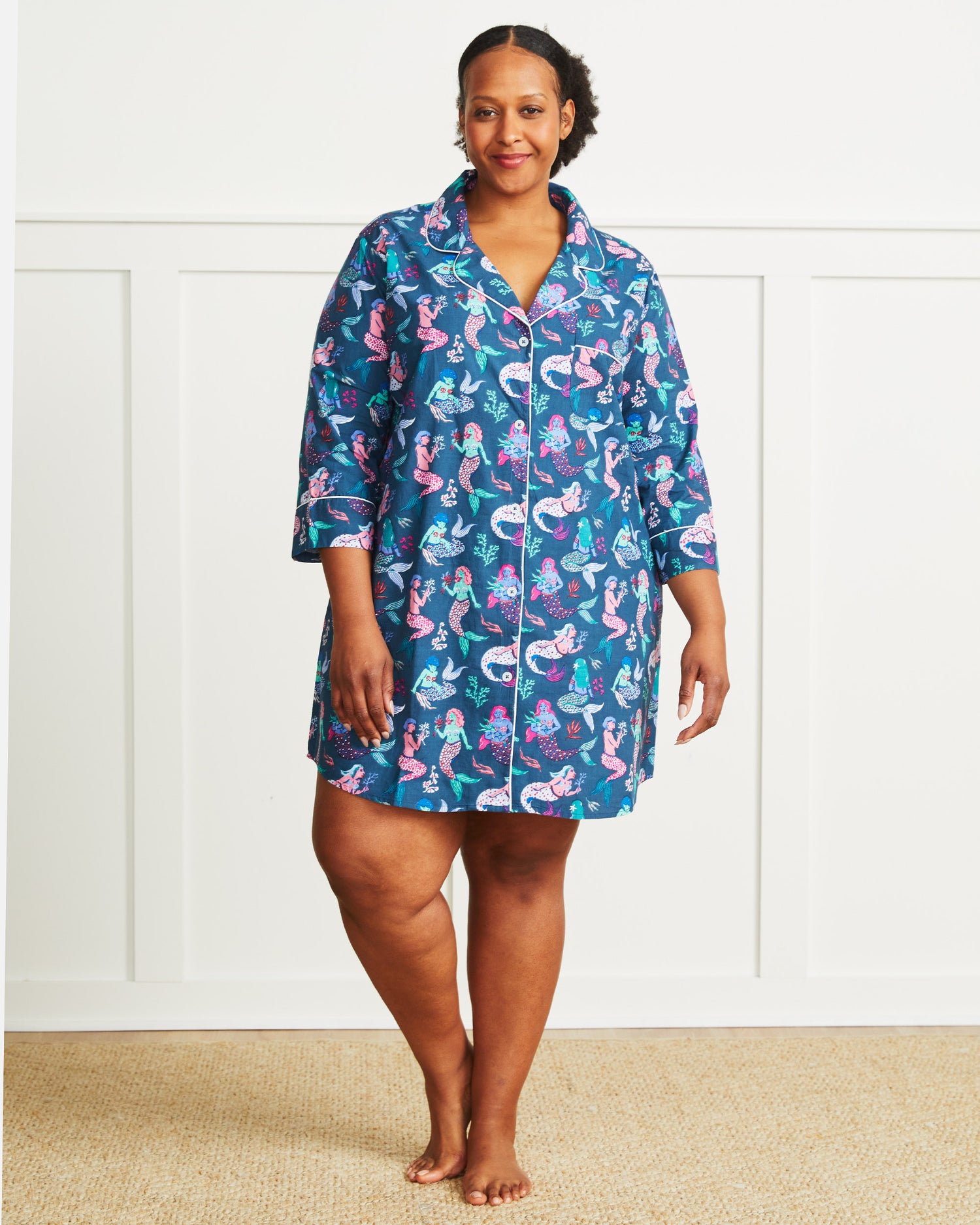 Mythical Mermaids - Sleep Shirt - Shoreline Blue - Printfresh