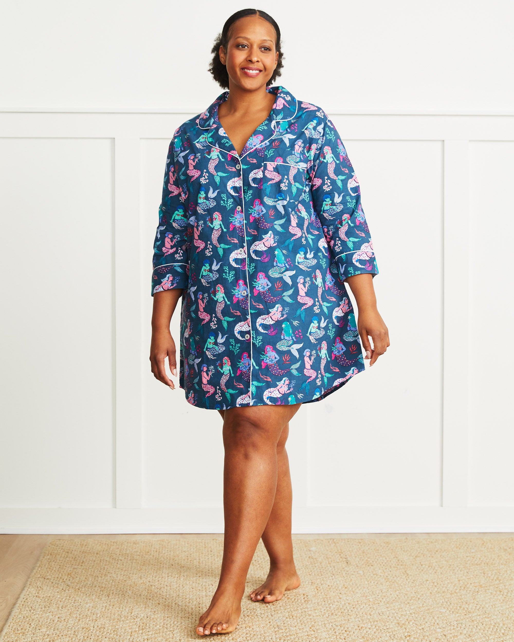 Mythical Mermaids - Sleep Shirt - Shoreline Blue - Printfresh