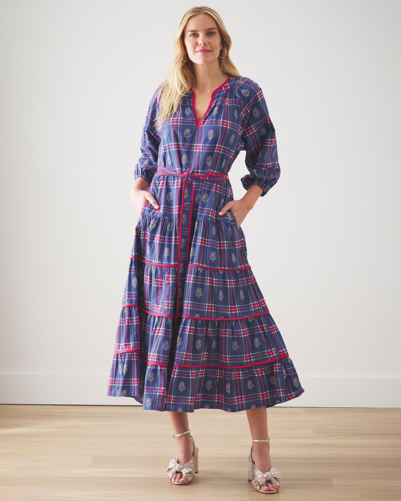 Nostalgia Plaid - Main Street Dress - Navy - Printfresh