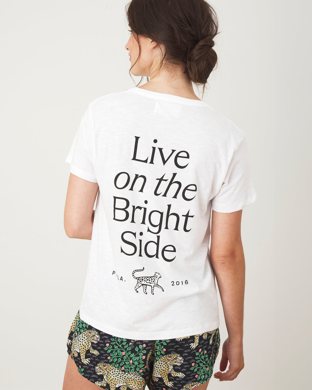 Oversized Graphic Tee - Live On The Bright Side - Cloud - Printfresh