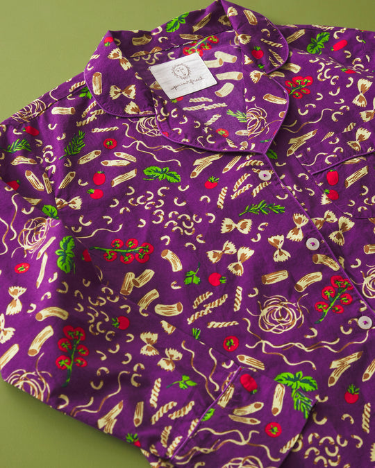 Pasta Party - Long Sleep Set - Plum - Printfresh