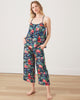 Peacock Palace - Cami Cropped Pants Set - Deep Navy - Printfresh