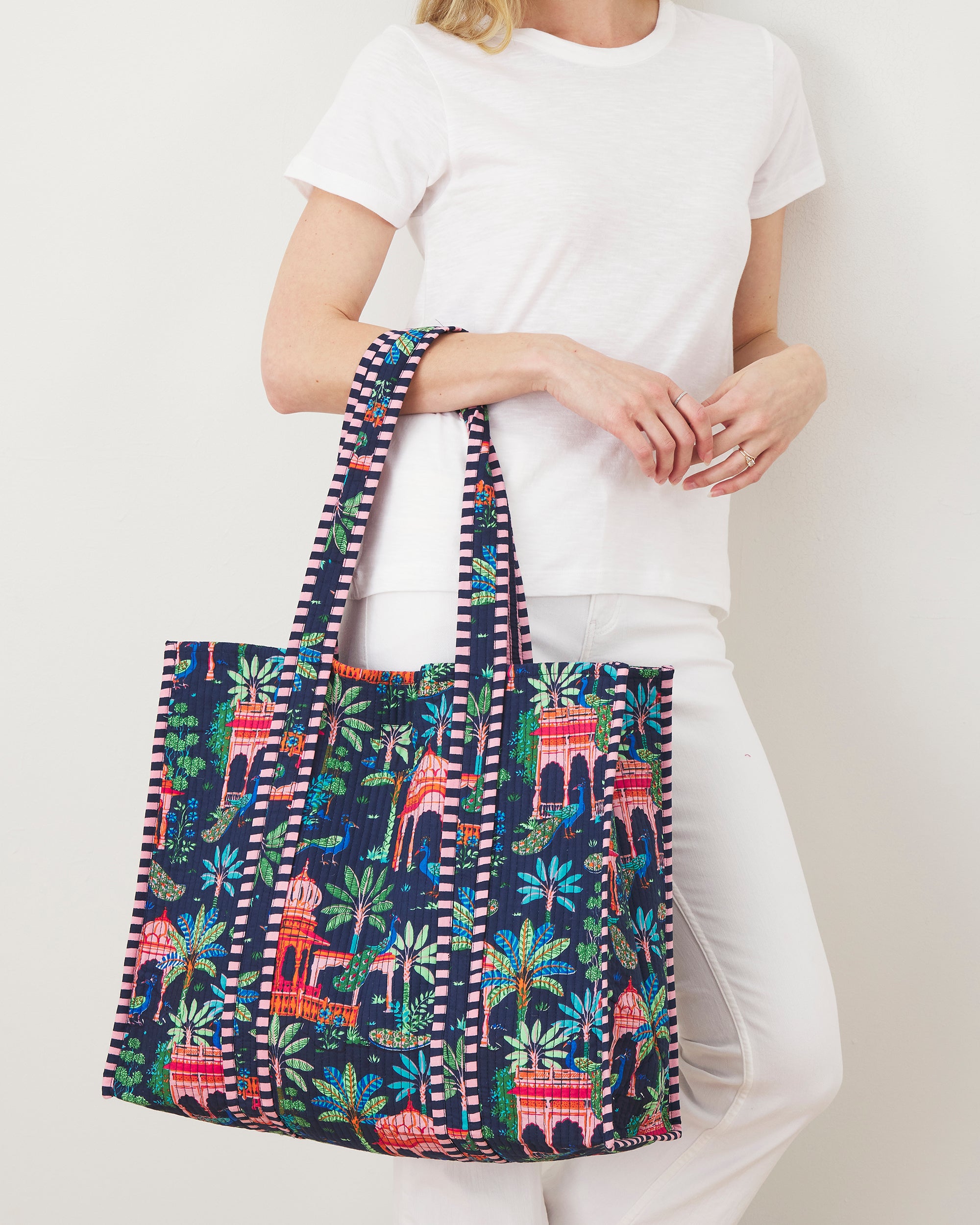 Peacock Palace - The Traveler Tote - Deep Navy - Printfresh