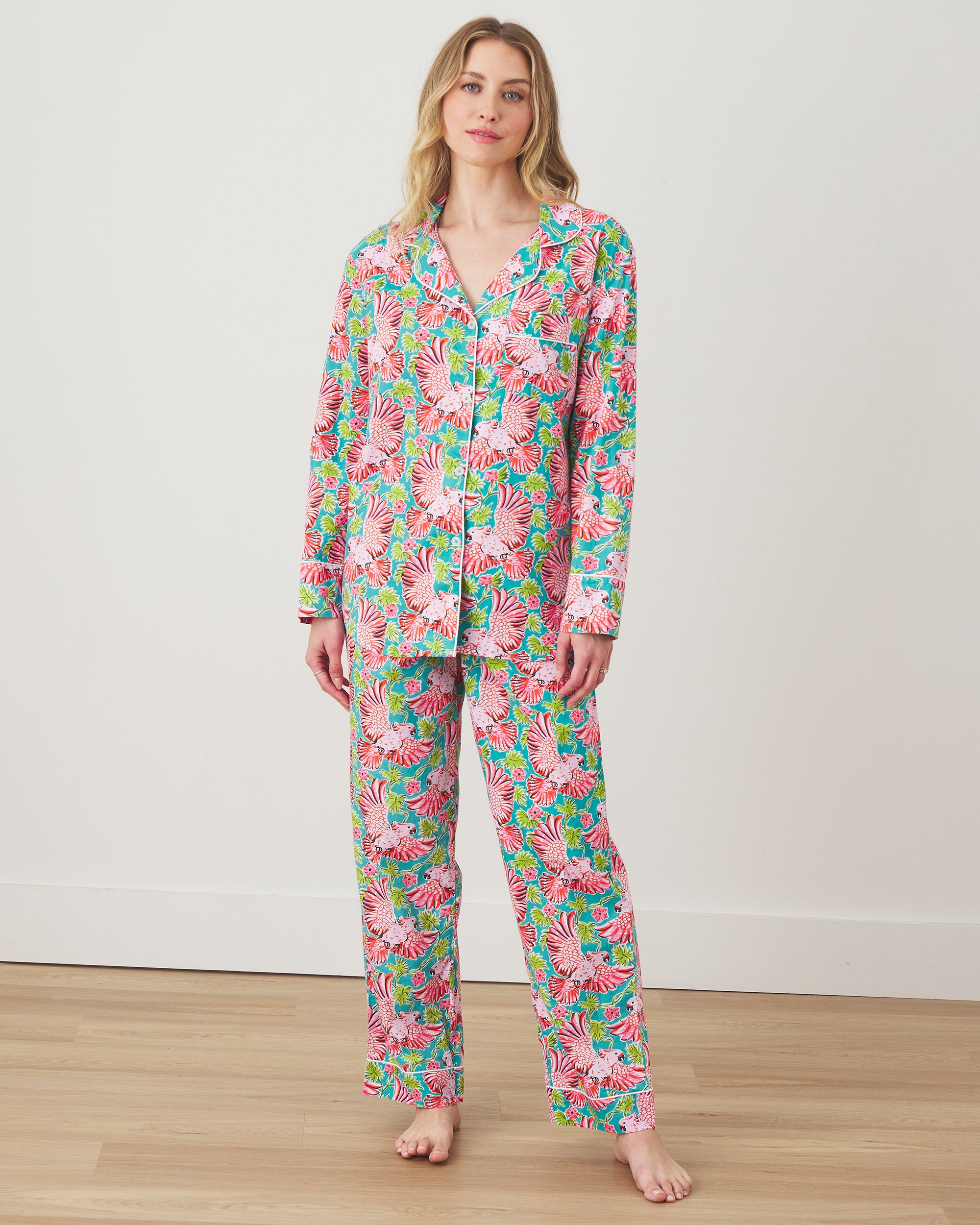 Playful Parrots - Petite Long PJ Set - Tropical - Printfresh