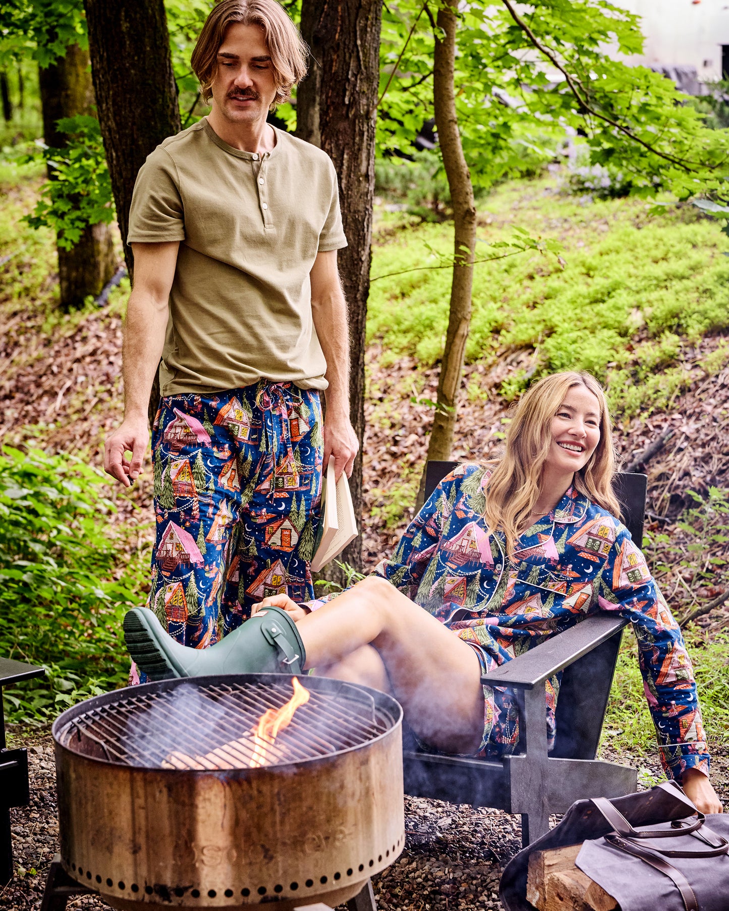 Bonfire Stories - Men's PJ Pants - Starlight Blue - Printfresh