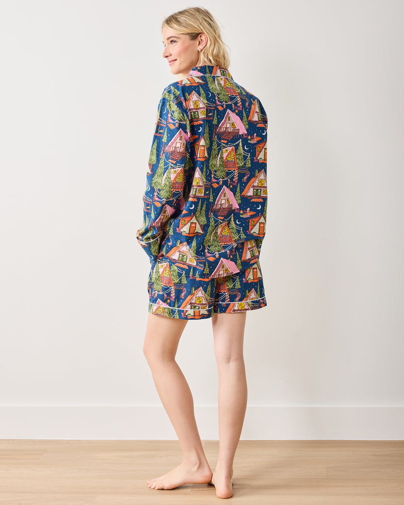 Bonfire Stories - Long Sleeve Top & Shorts Set - Starlight Blue - Printfresh