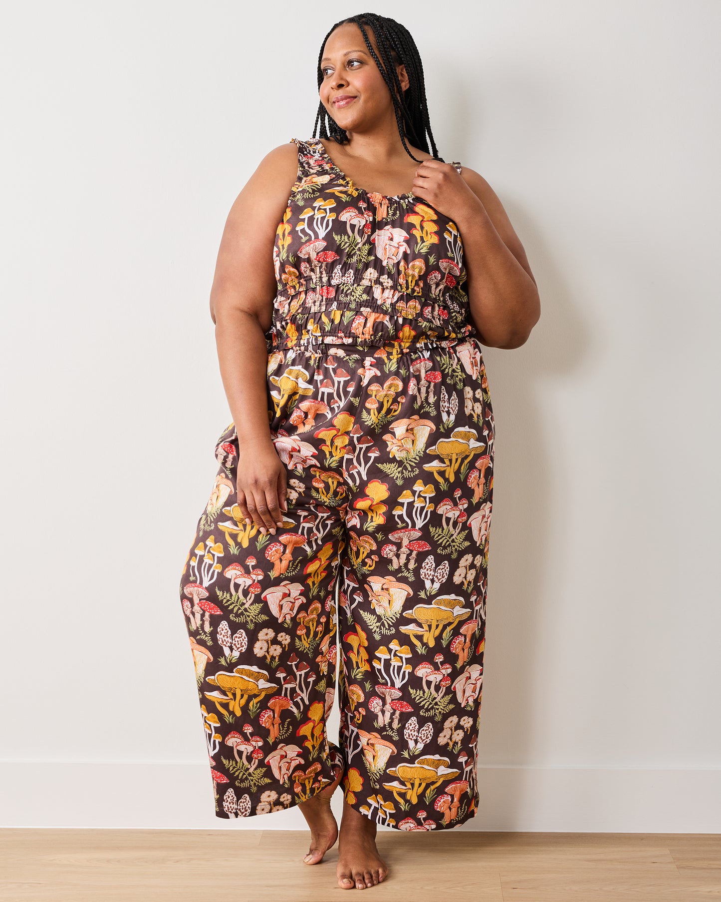 Mushroom Medley - Eco Satin Sadie Set - Truffle - Printfresh