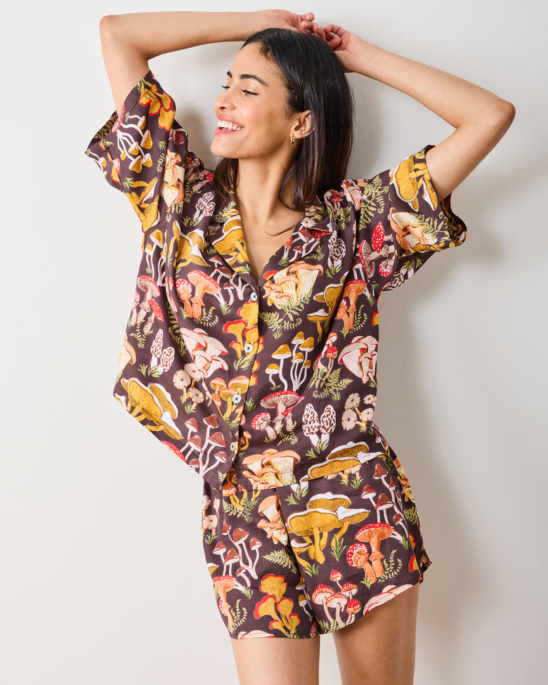 Mushroom Medley - Eco Satin Sweet Dreams Set - Truffle - Printfresh