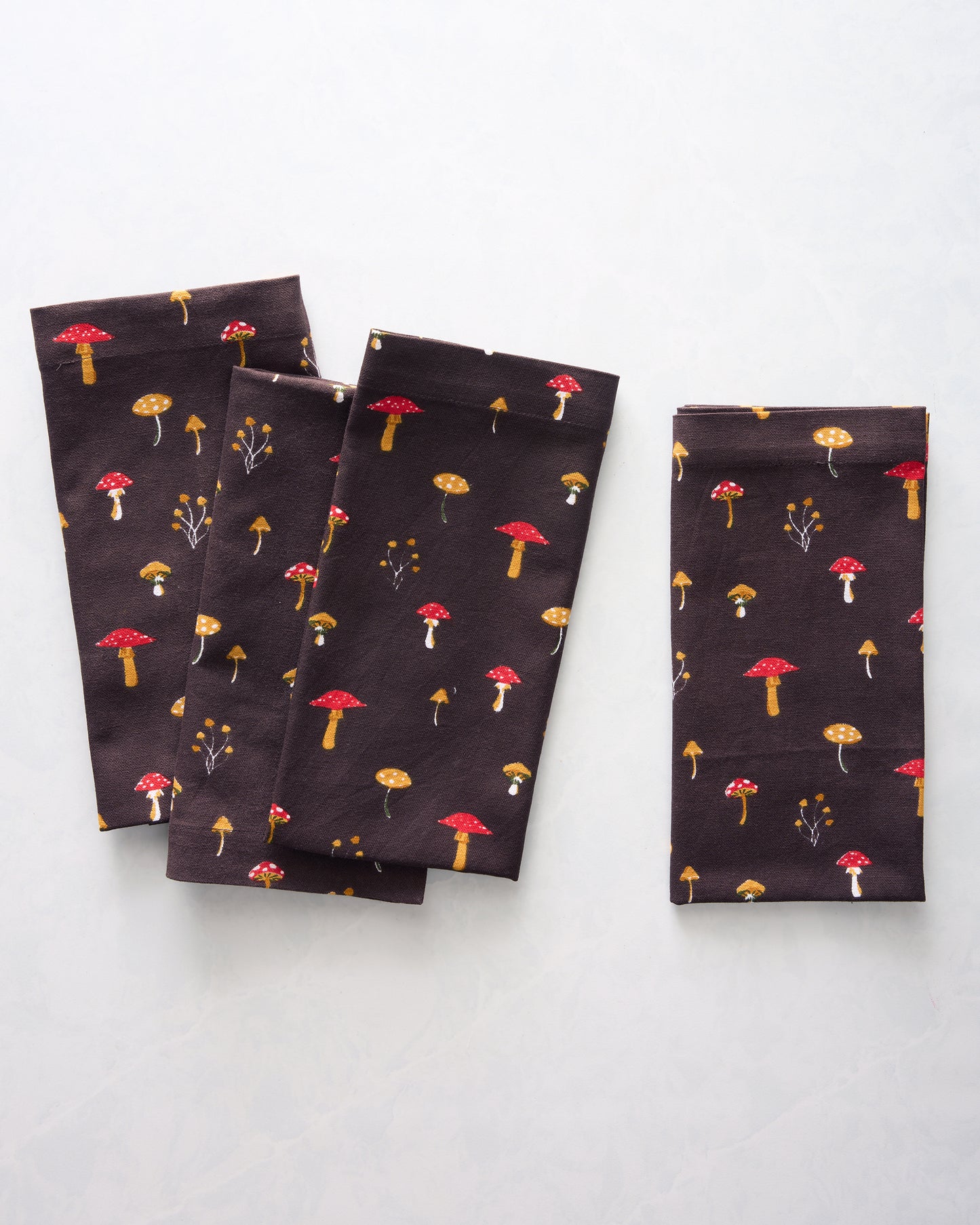 Mushroom Medley - Dinner Napkins Set of 4 - Truffle - Printfresh