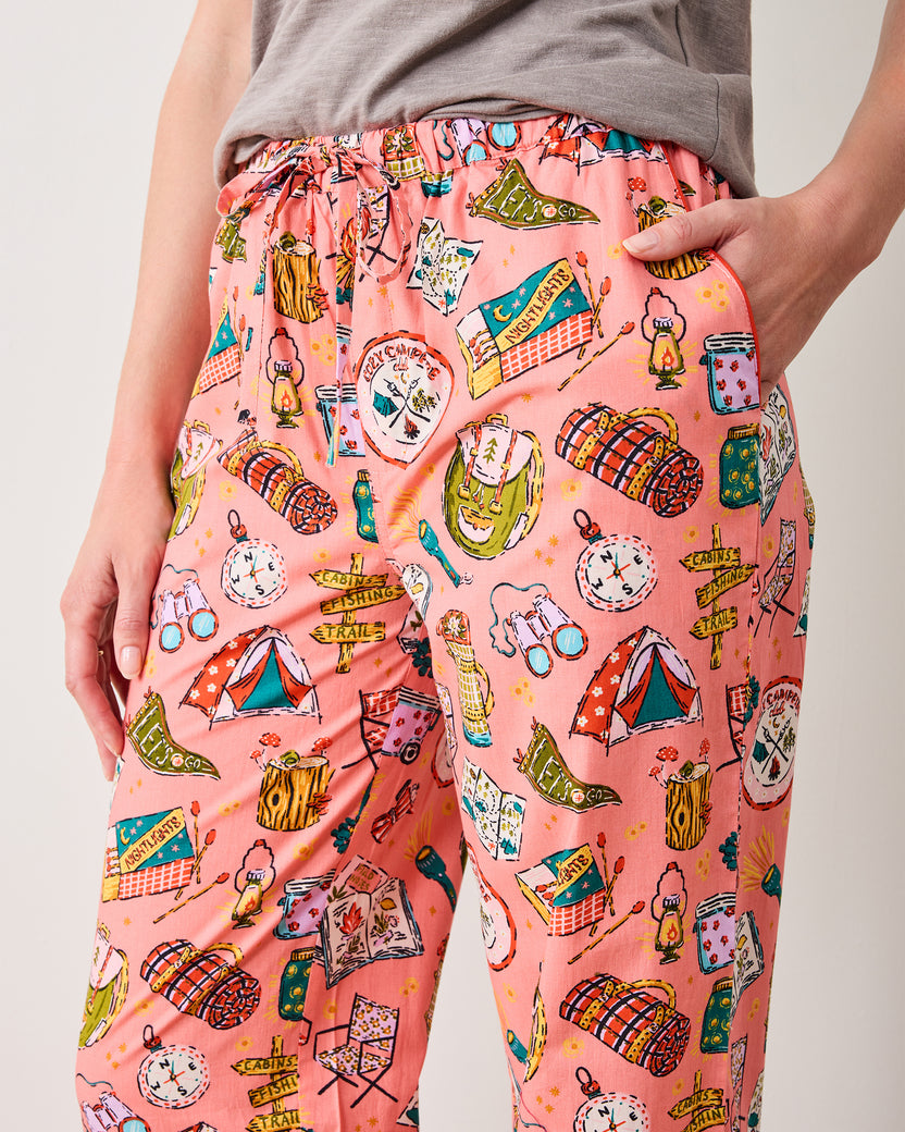 Camping Trip - PJ Pants - Coral - Printfresh