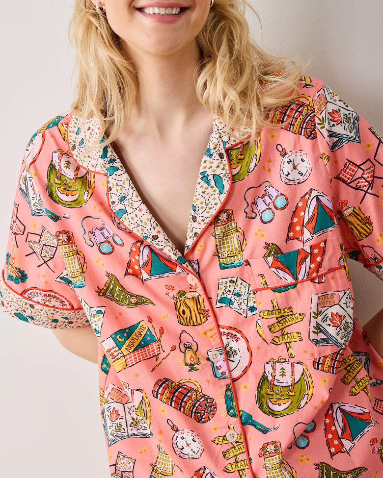 Camping Trip - Short PJ Set - Coral - Printfresh