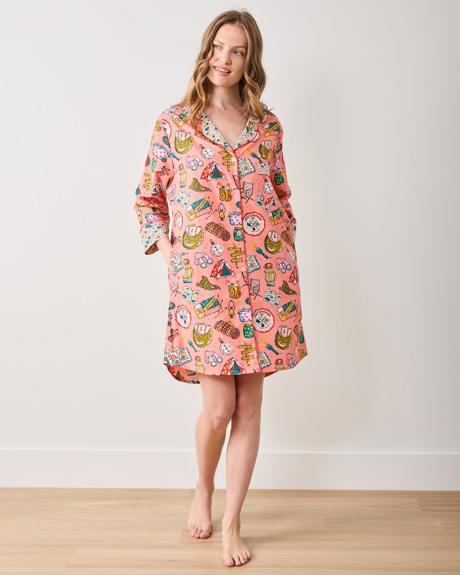 Camping Trip - Sleep Shirt - Coral - Printfresh