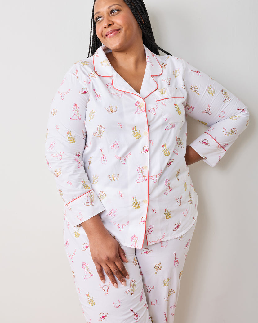 Western Embroidery - Short PJ Set - Cloud - Printfresh
