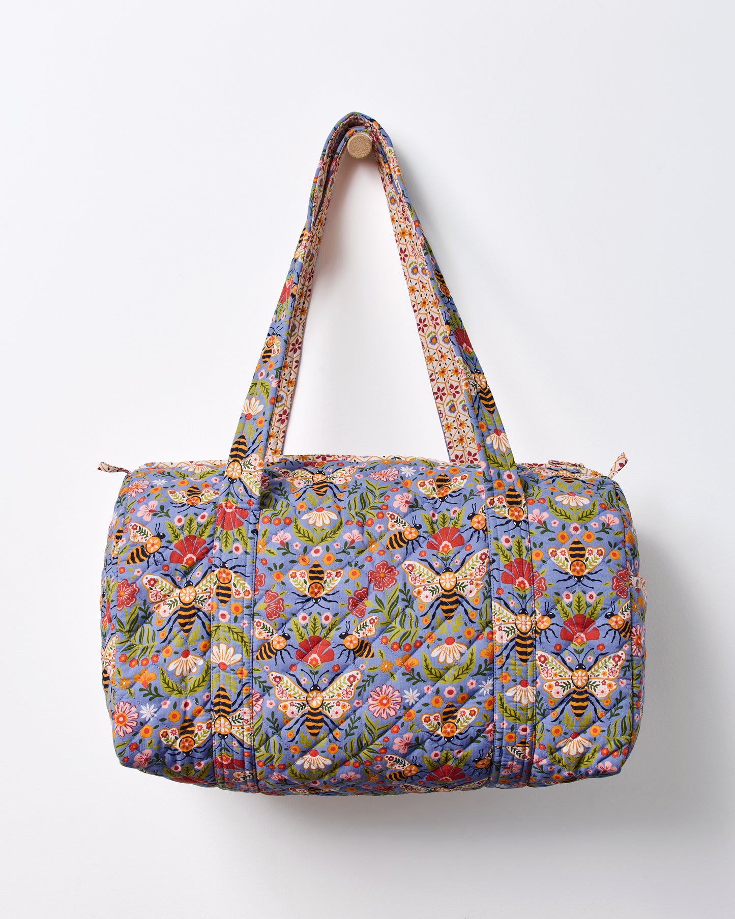 Bee Tapestry - Quilted Duffle Bag - Delphinium Blue