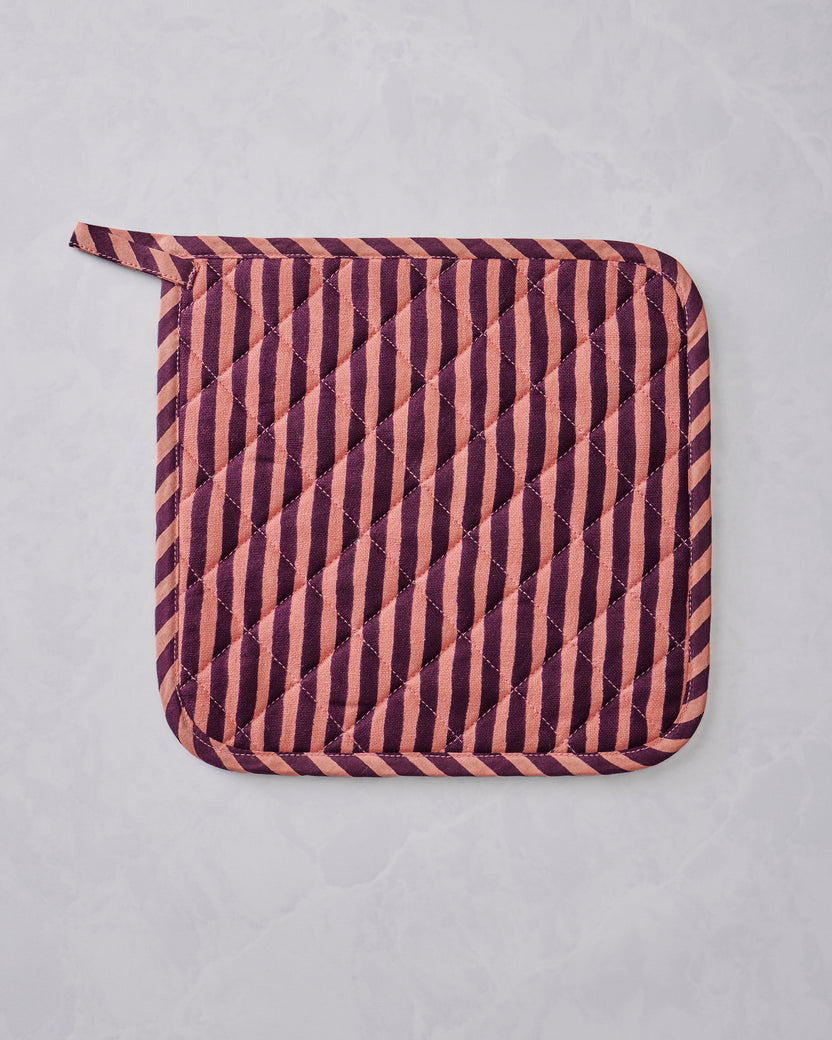 Champagne & Caviar - Pot Holder - Peacock Feather