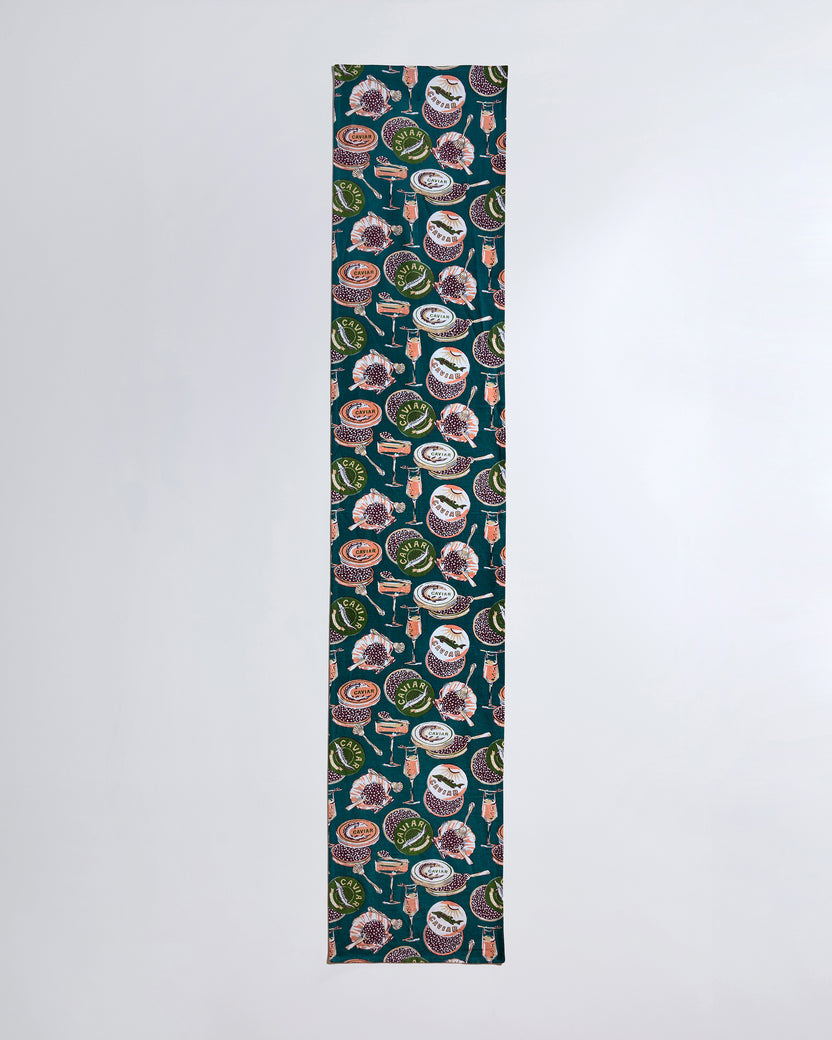 Champagne & Caviar - Table Runner - Peacock Feather