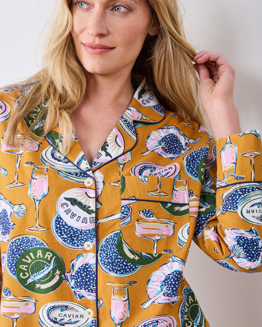 Champagne & Caviar - Petite Long PJ Set - Goldenrod