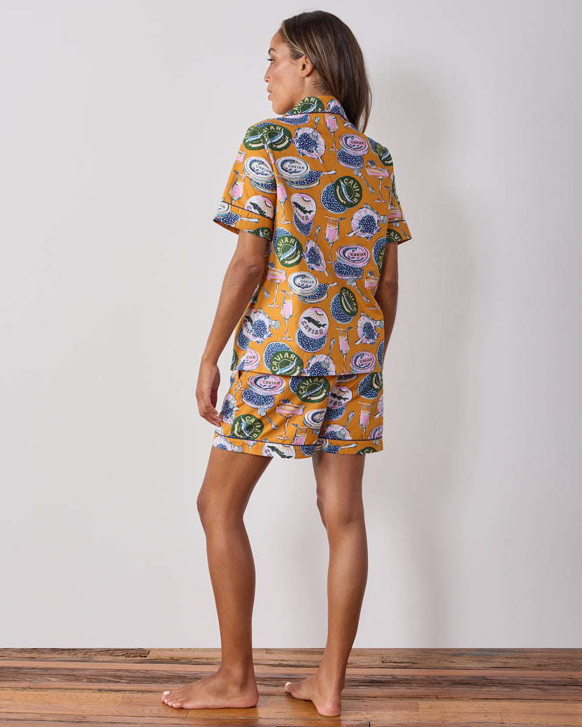 Champagne & Caviar - Short PJ Set - Goldenrod