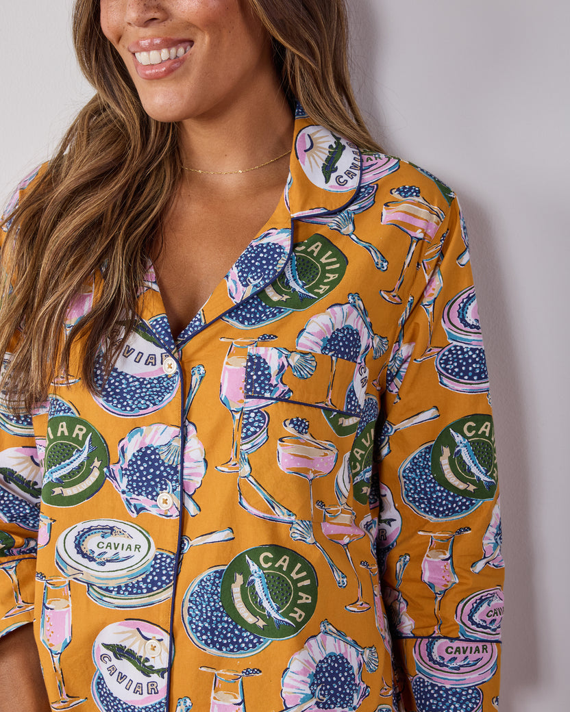 Champagne & Caviar - Sleep Shirt - Goldenrod