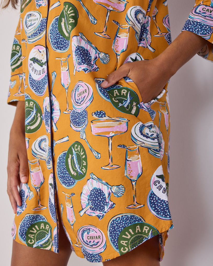Champagne & Caviar - Sleep Shirt - Goldenrod