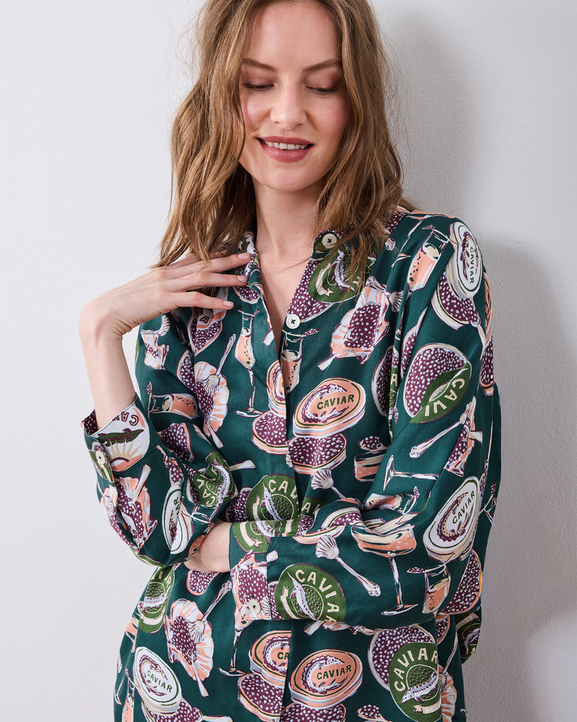 Champagne & Caviar - Petite Eco Satin Stevie Set - Peacock Feather