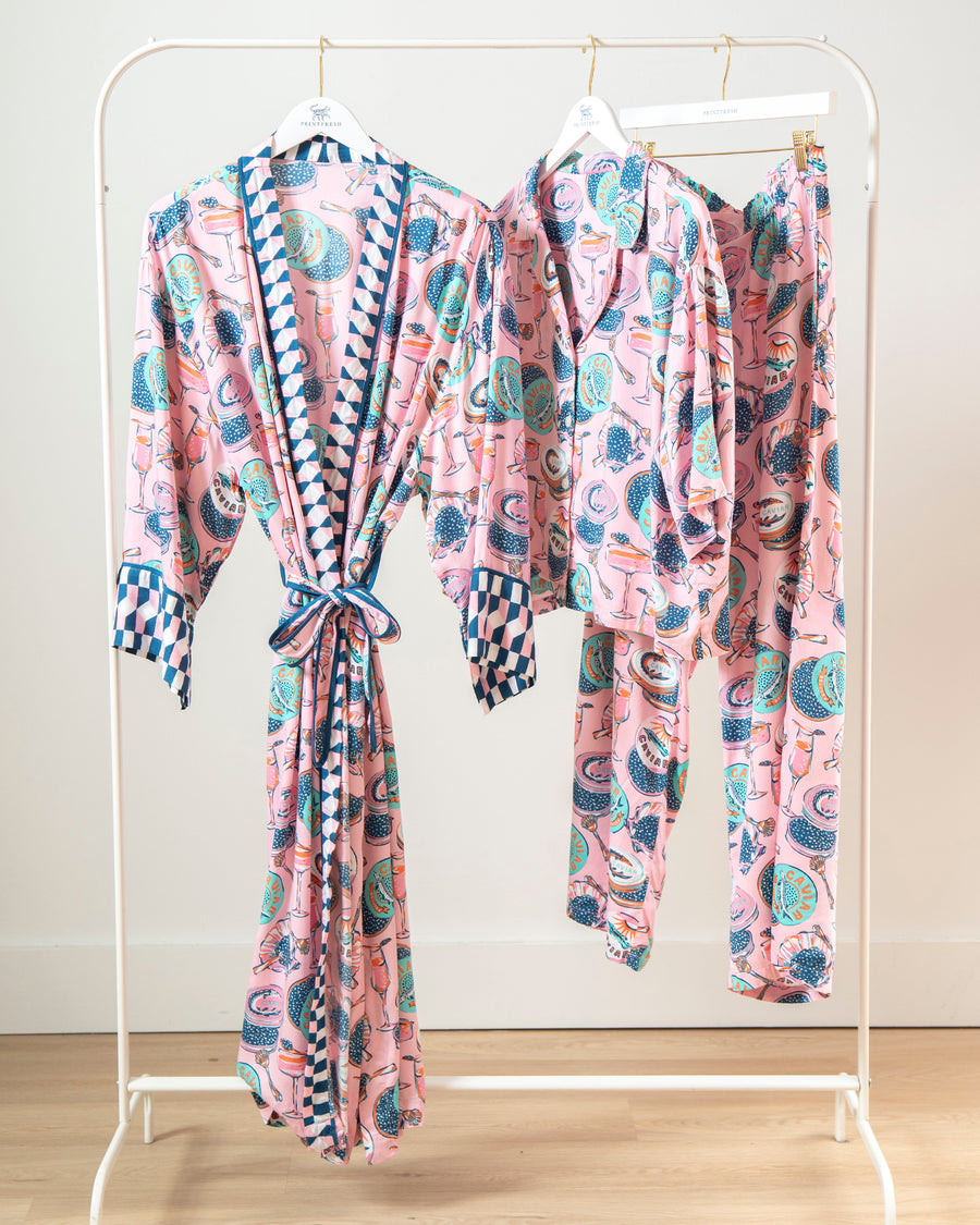 Champagne & Caviar - Eco Satin Wildest Dreams & Robe Set - Blush - Printfresh